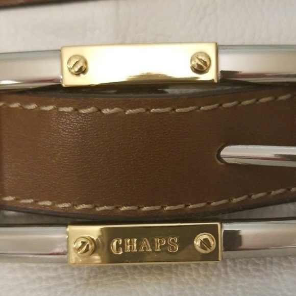 Chaps white with brown detail and buckle - Picture 2 of 7